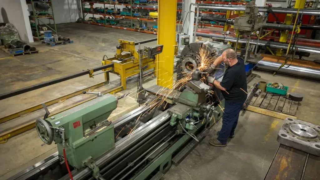 Man repairing cylinder